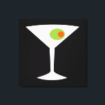 Clássico Filme Martini - Canvas estendida (maior)<br><div class="desc">Este filme clássico Martini Stretch Canvas (preto) apresenta um fundo preto e a imagem de uma silhueta branca de um vidro martini. Dentro o copo é uma azeitona verde gloriosa com um colorau laranja. Esta é uma peça divertida de arte em parede para todos que desejavam ser personagem de um...</div>