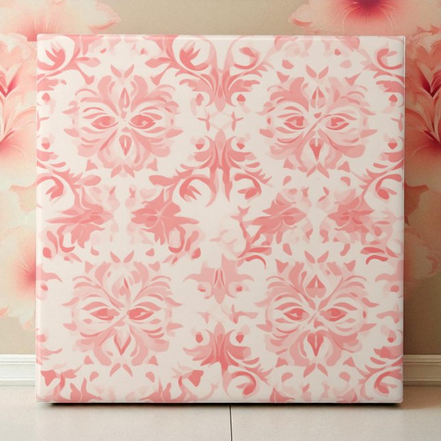 Clássico Floral Damasco Rosa (Criador carregado)