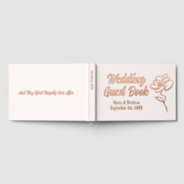 Clássico Ivory Cream Floral Sketch Foil Guestbook