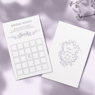 Clássico Jogo de Bingo de Noiva Floral Lavanda Fra