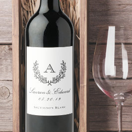 Clássico Laurel Monograma Rótulos de Garrafas de V