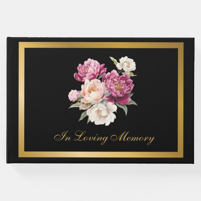 Clássico Memorial Funeral Condolência Livro de Con (Frente)