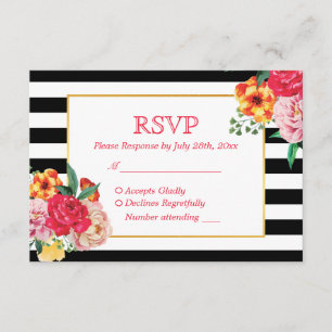 Clássico Moderno de Casamento Floral de Peony RSVP