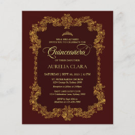 Clássico Orçamento Elegante Quinceanera Vermelho D