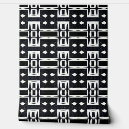 Clássico preto e branco Deco geométrico moderno