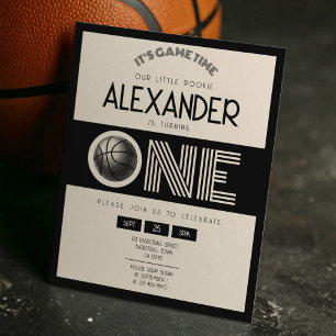 Clássico Retro Preto Basquete Orçamento Primeiro A