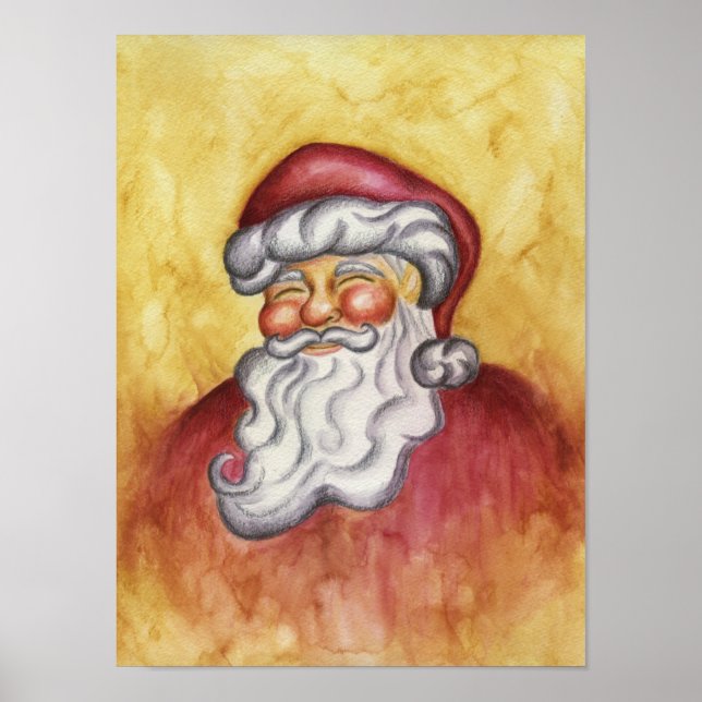 Clássico Santa Claus Poster de Arte de Natal (Frente)