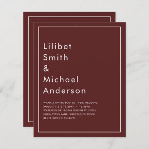 Clássico Simples de Casamento Monocromático da Bor