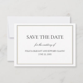 Clássico Simples Salve o Cartão de Anúncio de Data