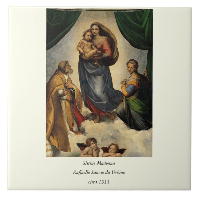 Clássico "Sistine Madonna" (cerca de 1513) de Rafa (Frente)