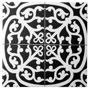Clássico Tradicional Elegante Abstrato Preto e Bra