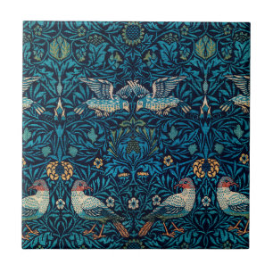 Clássico William Morris Blue Standard l Floral Bir