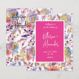 Clássicos de casamento cor-de-rosa Lily Invitation