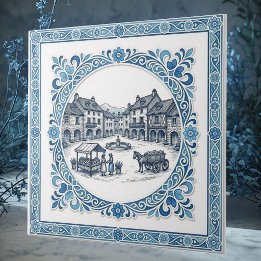Clássicos Toile Botânicos Azuis de Cottagecore Fra