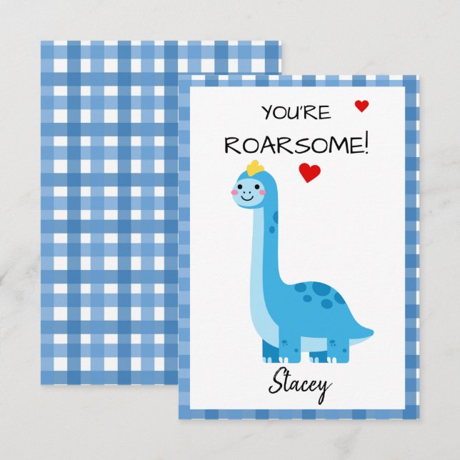 Classroom Dia dos Namorados Dinossauro Você é Roar (Frente/Verso)