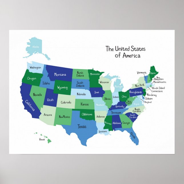 Classroom United States Map Poster (Frente)