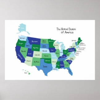 Classroom United States Map Poster
