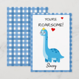 Classroom Valentine Dinosaur You're Roarsome!