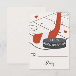 Classroom Valentine Hockey "Let's Stick Together"