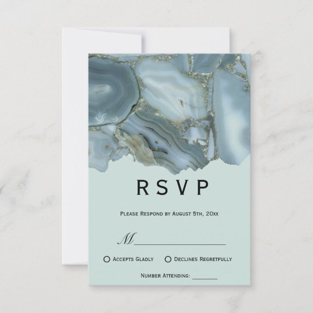 Classudo Convite de Casamento RSVP em Mármore (Frente)