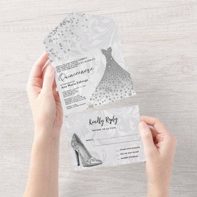 Classy Damask, Silver Stiletto e Gown Quinceañera (Aba destacável)