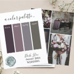 Classy Dark Lilac Wedding Color Paleta Card 20<br><div class="desc">Placa de Paleta de Cores de Casamento Lilac Clássico Escuro 2024</div>