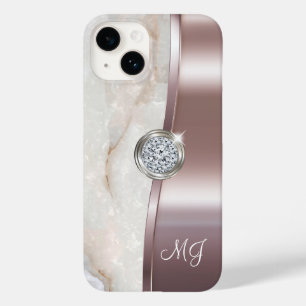 Classy Rose Gold Monograma Jóia de Diamante Arte