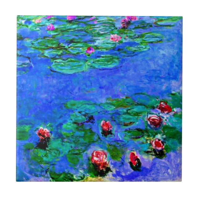 Claude Monet art: Lírios-d'água (vermelho), (Frente)