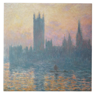 Claude Monet as casas do parlamento, por do sol