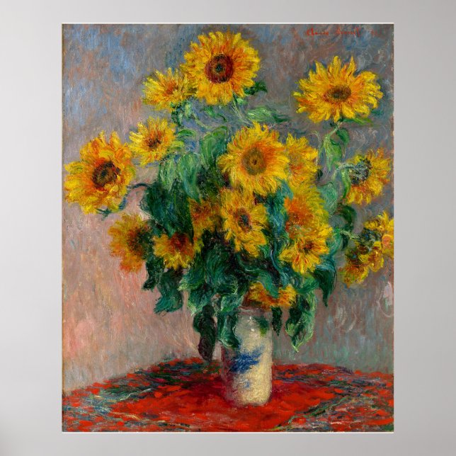Claude Monet_Buquê dos Sunflower - Poster (Frente)