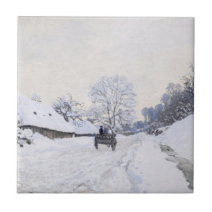 Claude Monet - Carrinho na Estrada de Neve em Honf