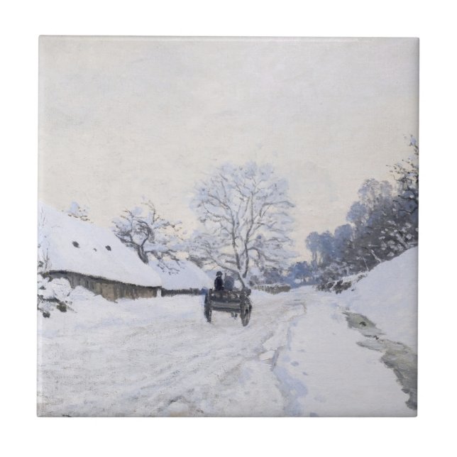 Claude Monet - Carrinho na Estrada de Neve em Honf (Frente)