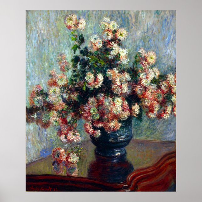 Claude Monet_Chrysanthemum Flowers - Poster (Frente)