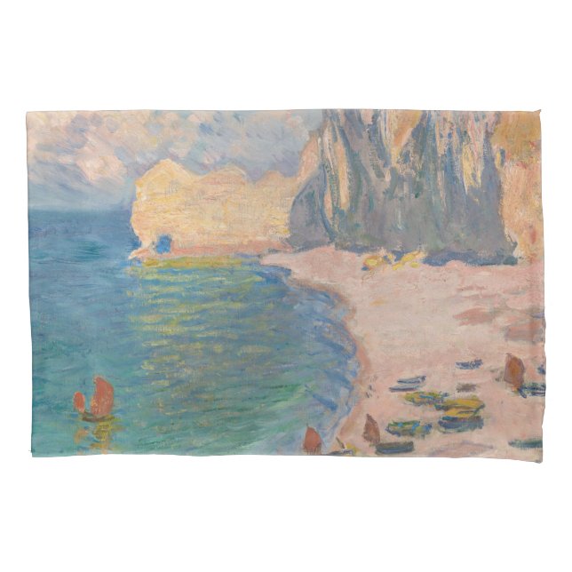 Claude Monet - Etretat: Praia e Falaise d'Amont (Frente)