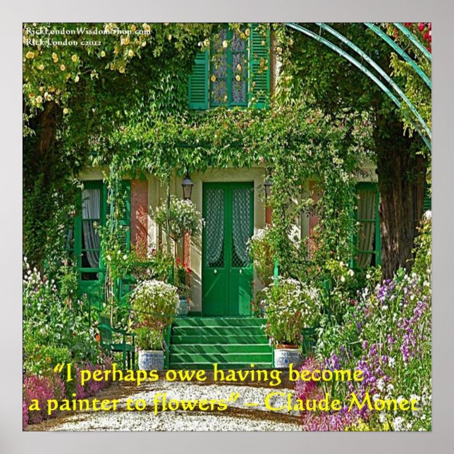 Claude Monet Home & Flower Painting Poster (Frente)