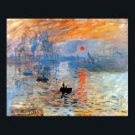 Claude Monet Impression Sunrise Poster<br><div class="desc">Oil on canvas from 1872. When first displayed in 1874, art critic Louis Leroy derisively used the term “Impressionistic, ” from the title of this painting, to describe Monet’s works. This term was quickly adopted by what were soon to be known as the Impressionist painters, and the exhibition which included...</div>