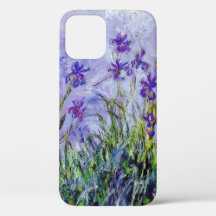 Claude Monet Lilac Irises Vintage Floral Azul