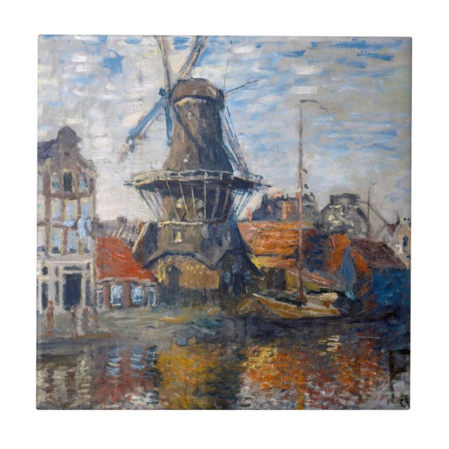 Claude Monet - Moinho de vento, Amsterdã  (Frente)