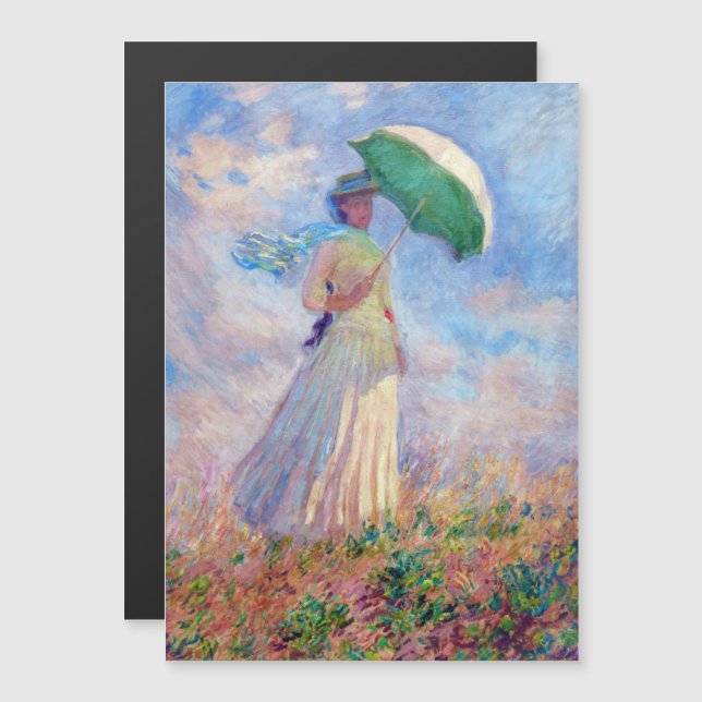 Claude Monet - Mulher com Guarda-Sol virada para a (Frente/Verso)