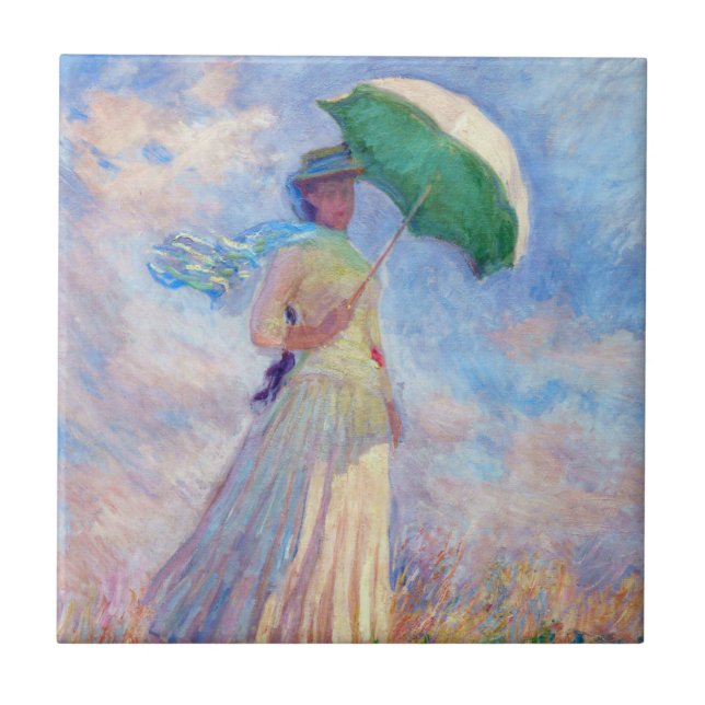 Claude Monet - Mulher com Parasol virada para a di (Frente)