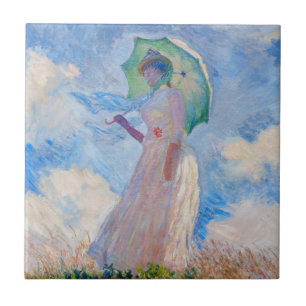 Claude Monet - Mulher com Parasol virada para a es