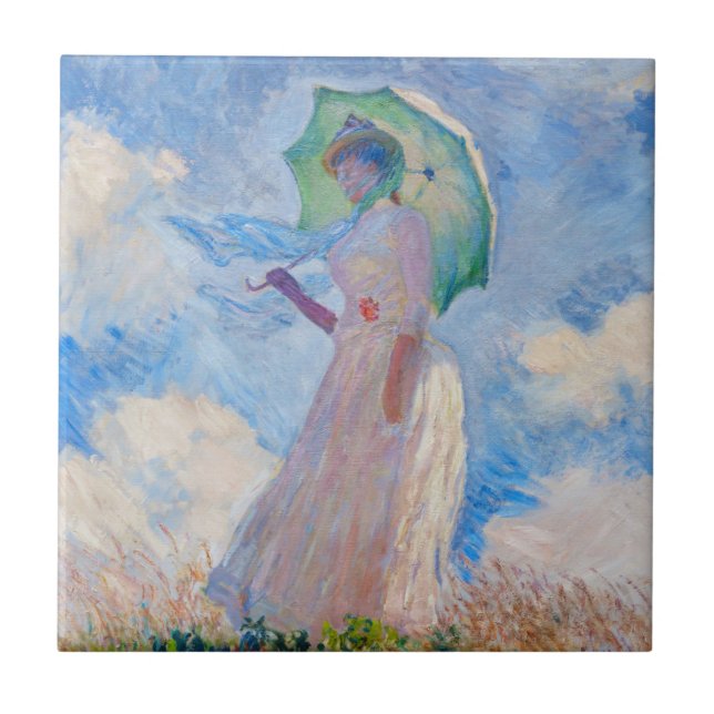 Claude Monet - Mulher com Parasol virada para a es (Frente)
