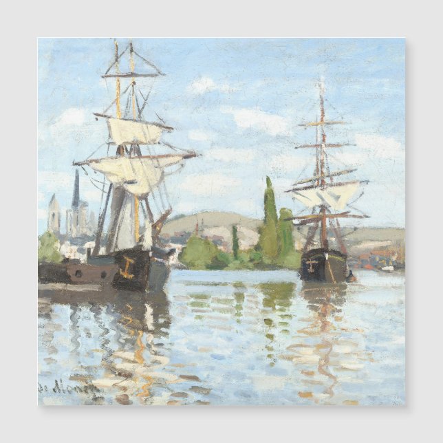 Claude Monet. Navios a voar no Sena em Rouen (Frente)