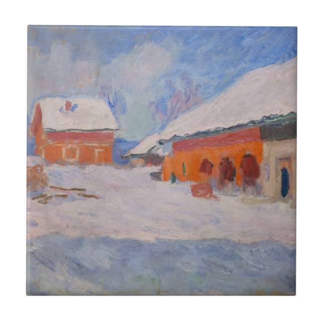 Claude Monet - Noruega, Casas Vermelhas em Bjorneg (Frente)