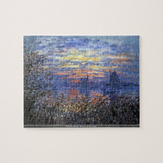 Claude Monet - por do sol no quebra-cabeça de (Horizontal)