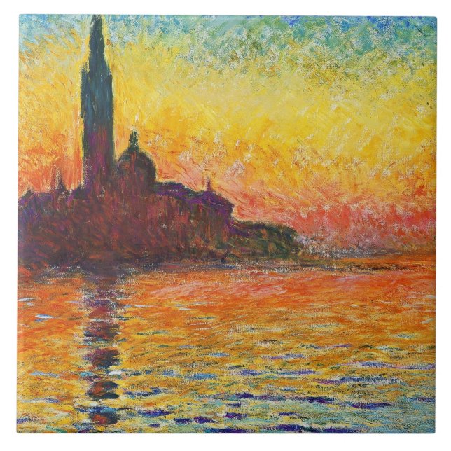 Claude Monet Sunset Em Veneza Impressionista Arte (Frente)