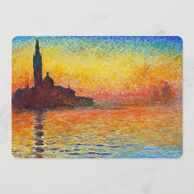Claude Monet Sunset Em Veneza Impressionista Arte (Frente)