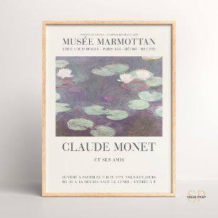 Claude Monet Water Lily Pink Art Impressão
