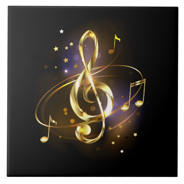 Clave de Sol Triplo em Ouro Música (Frente)