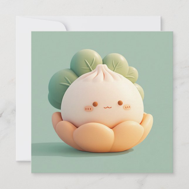 Clay Steamed Dumpling in Floral Bloom Postcard (Frente)